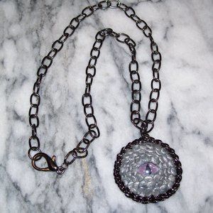 Silver dragon Eye Chain Gothic Necklace ~Handmade!